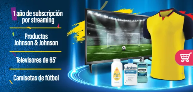 Gana un año de suscripción de streaming, televisores, productos Johnson y Johnson o una camiseta de fútbol 