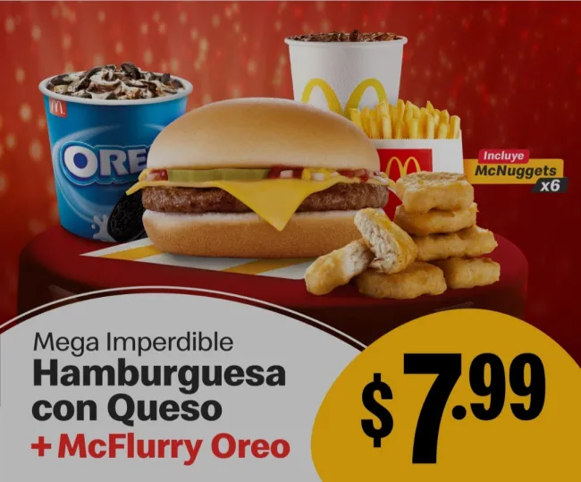 🍔 Hamburguesa con queso más Macflurry Oreo