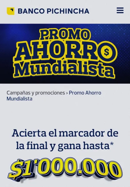 Promo Ahorro Mundialista | Banco Pichincha