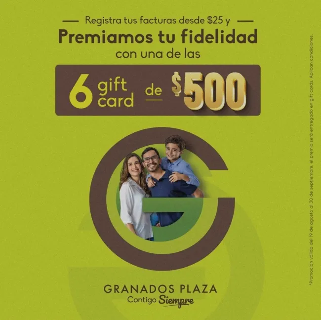 Gana 6 gift cards de $500